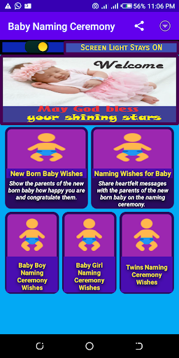 Android application Baby Naming Ceremony Wishes screenshort