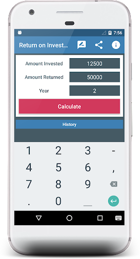 Android application ROI Calculator screenshort
