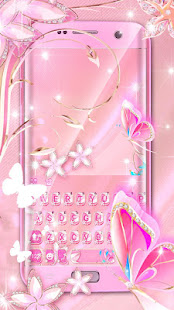 Rose Gold Lux Flower Keyboard Theme 7.3.0_0426 APK screenshots 1