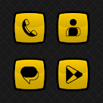 Cover Image of Скачать Royale Black On Yellow Icons  APK