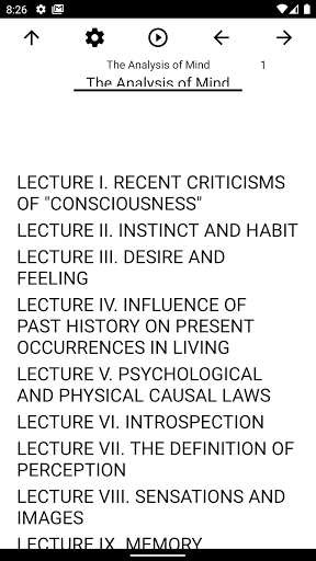 Android application Book, The Analysis of Mind screenshort
