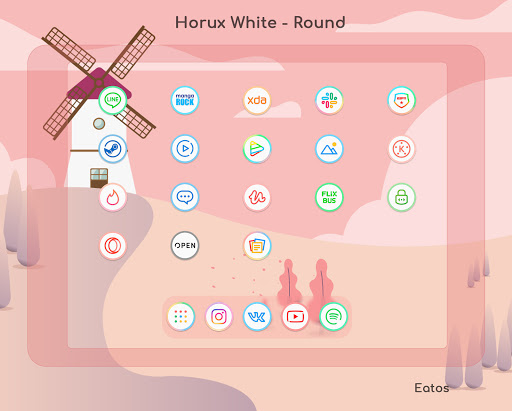 Horux White - Round Icon Pack