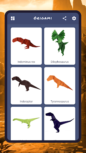 Android application How to make origami dinosaurs screenshort