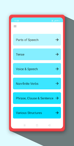 Android application Learn English Grammar screenshort
