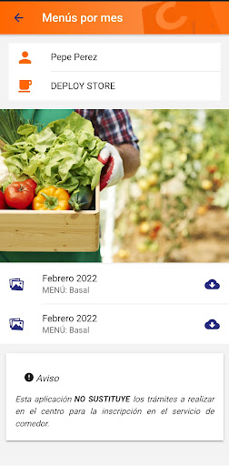 Android application Combi Catering screenshort
