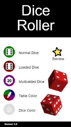 Android application Dice Roller screenshort