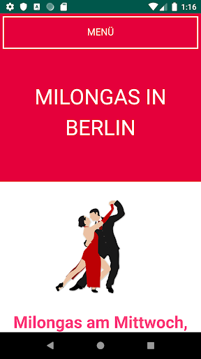 Android application Milongas Berlin screenshort