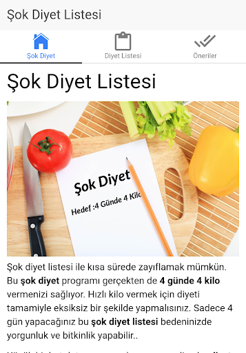 Android application Şok Diyet 4 Günde 4 Kilo screenshort