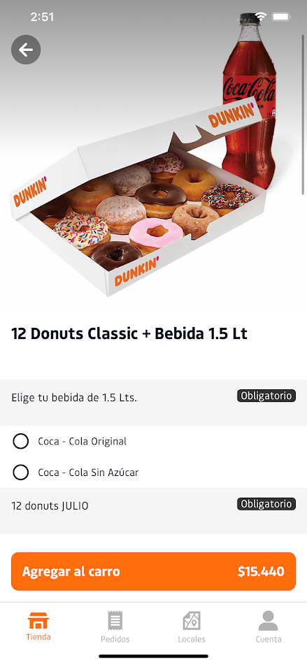 #2. Dunkin' App Chile (Android) 由: Justo App