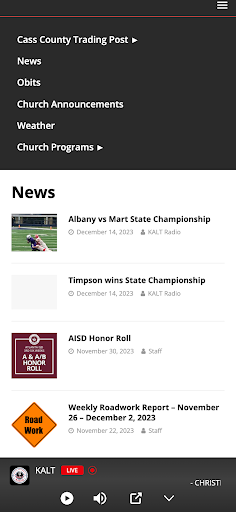 Android application Cass County Radio KALT screenshort