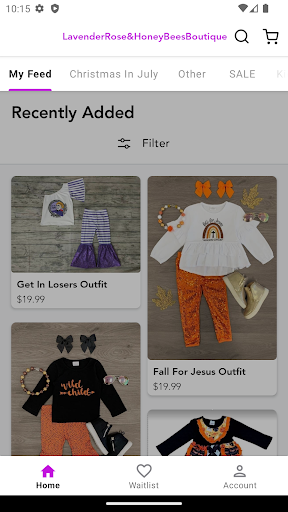 Android application LavenderRose&HoneyBeesBoutique screenshort