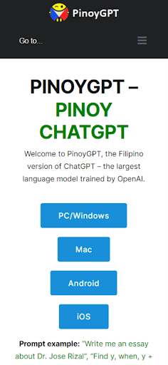 Android application PinoyGPT screenshort