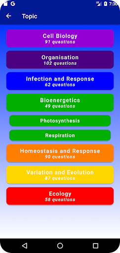 BioQuiz - GCSE Biology Screen 2