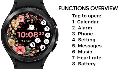 Android application AZ266 Rose Flower Watch Face screenshort