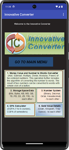 Android application Innovative Converter screenshort