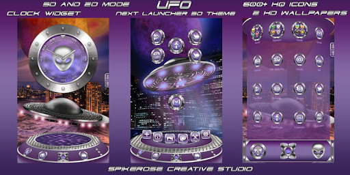 Android application UFO 3D Next Launcher theme screenshort