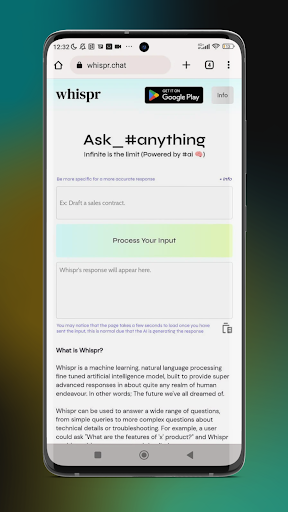 Android application Whispr screenshort