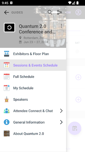 Optica Events Screen 2