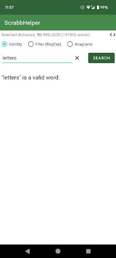 Android application ScrabbHelper screenshort
