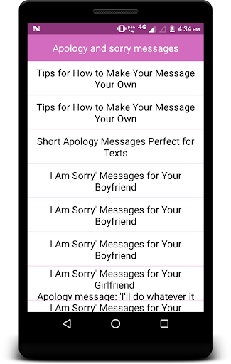 Apology and sorry messages Screen 2