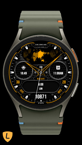 World Time Map Watchface 020 Screen 2