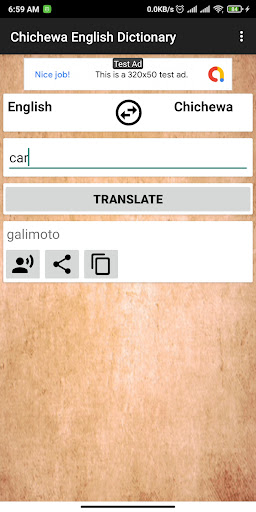 Chichewa English Dictionary Screen 2
