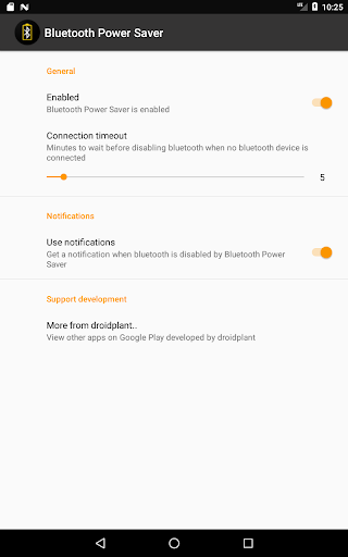 Bluetooth Power Saver Screen 2