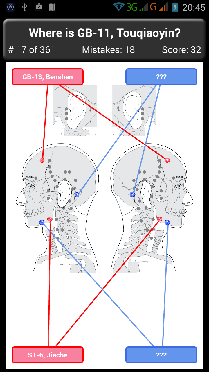 Android application Acupuncture Points Body Quiz screenshort