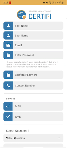 Certifi Screen 2