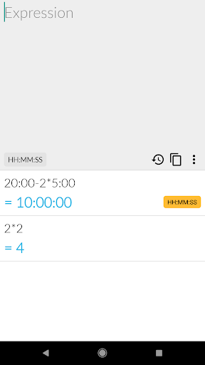 tCalc - a time calculator Screen 3