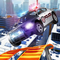 Police car roof stunts 2020 Mega ramp car racing