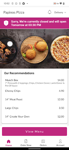 Papinos Pizza Screen 2