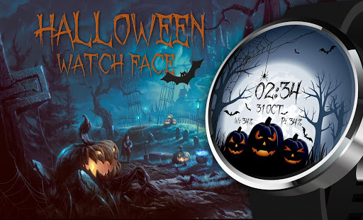 Android application Halloween Spooky Watch Face screenshort