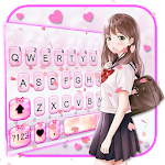 Sweet Pink Girl Keyboard Theme Apk