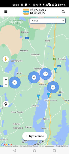 Android application Felanmälan Värnamo screenshort