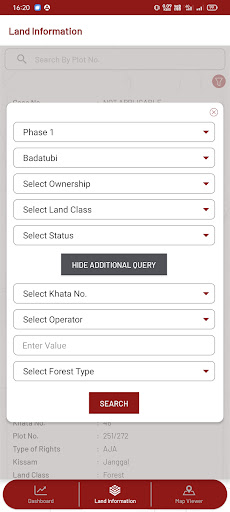 AMNS Land Info Screen 3