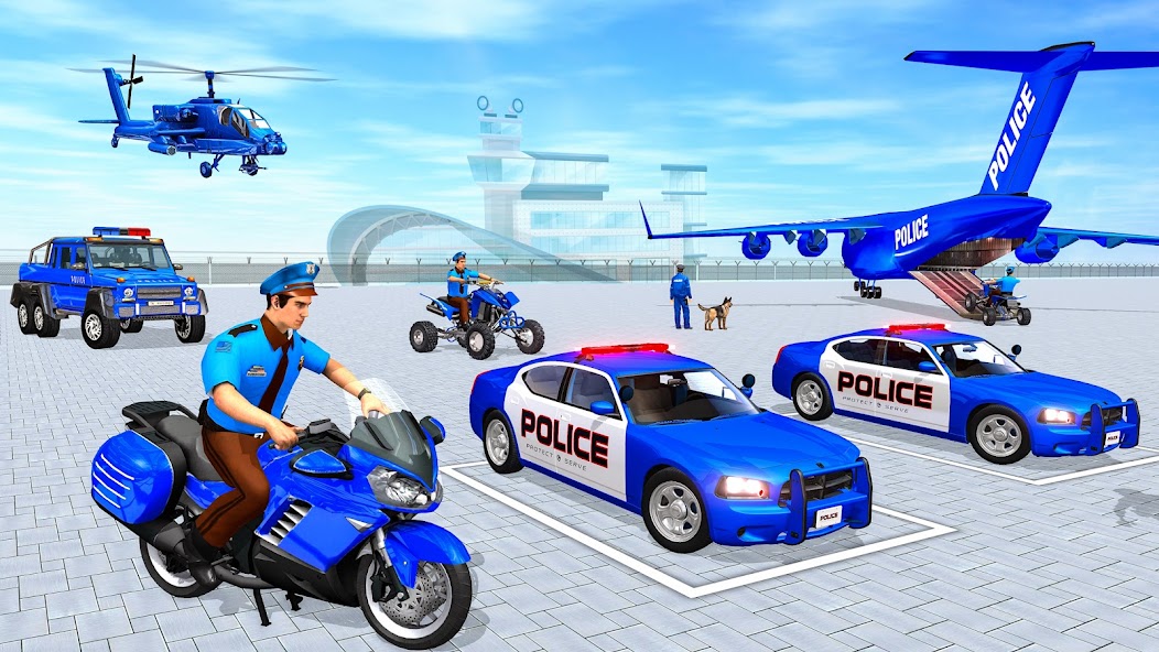 US Police Car Transporter Game 1.0 APK + Mod (Free purchase) for Android