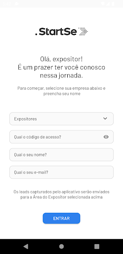 Android application StartSe para Expositores screenshort