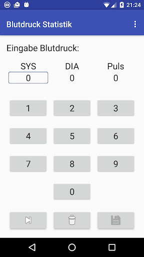 Android application Blutdruck Statistik screenshort