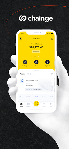 Android application Chainge Finance screenshort