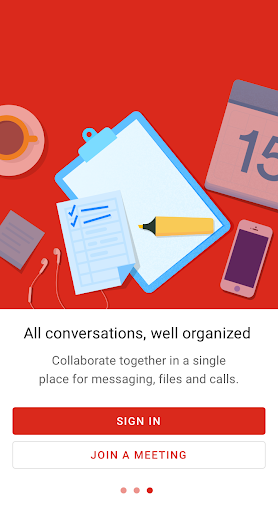 Android application Sunrise Business Collaboration screenshort
