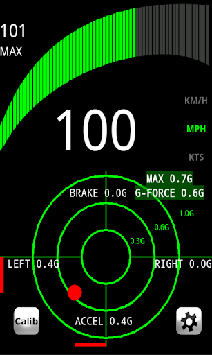 Screenshot of Speedometer with G-FORCE meter
