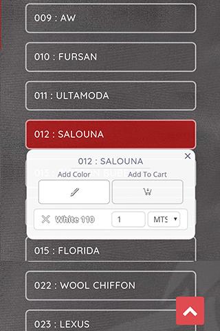 Liontex ordering system Screen 2