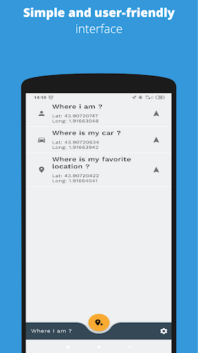 Android application Where am i? Where am i parked? screenshort