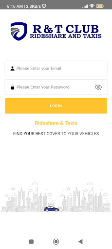 Android application Ride share and Taxis screenshort