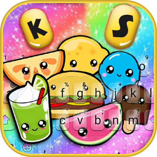 Cute Galaxy Face Fruit Keyboar