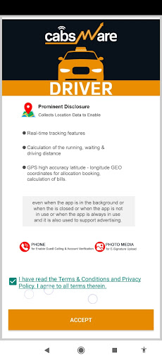 Cabsware Driver Screen 2