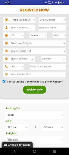 Android application Lingayat Vivah screenshort