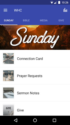 Android application Washington Heights Church screenshort