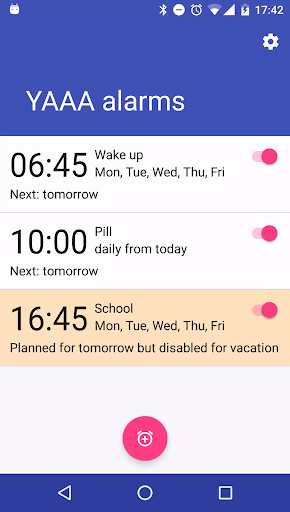 Android application YAAA - Yet Another Alarm App screenshort